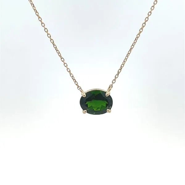 Yellow Gold Oval Tsavorite Garnet Necklace Rasmussen Jewelers Spanish Fork, UT