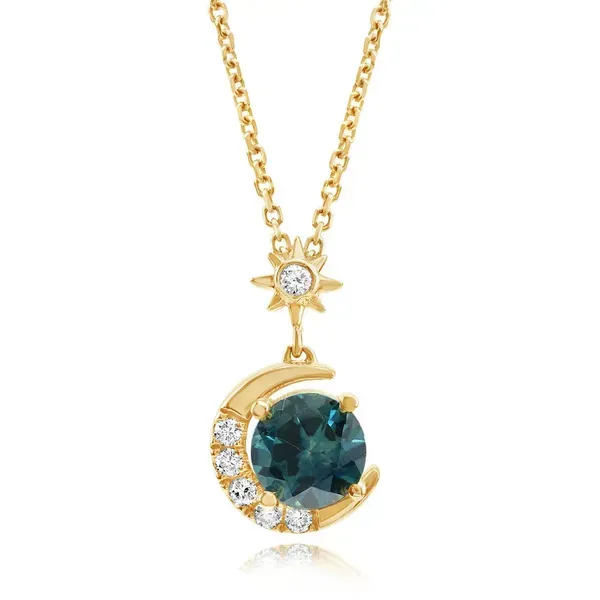 Montana Sapphire/Diamond Moon Pendant Rasmussen Jewelers Spanish Fork, UT