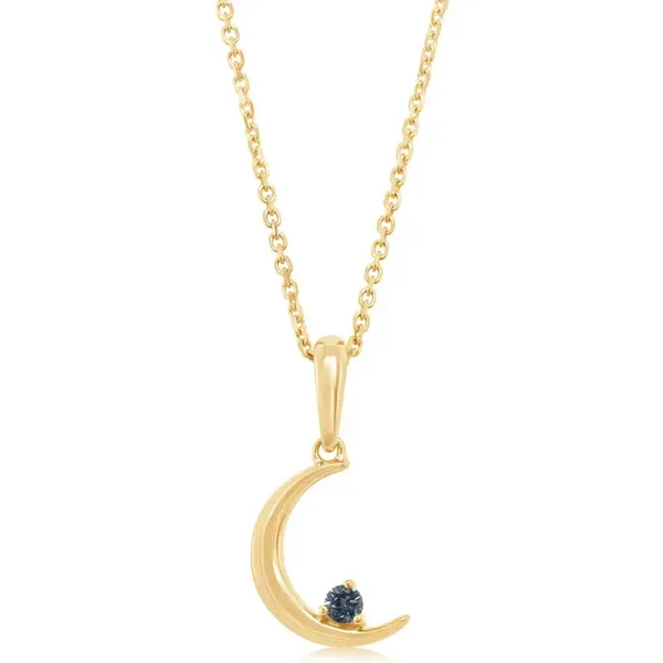 Montana Sapphire Crescent Moon Pendant with Bail Rasmussen Jewelers Spanish Fork, UT