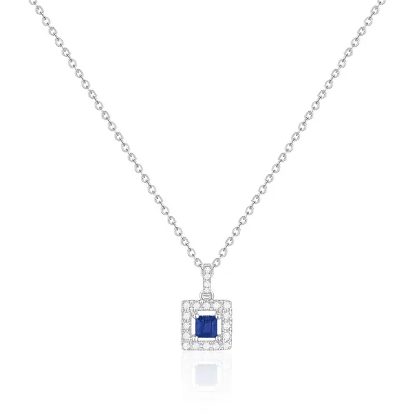 Sapphire Square Open Halo Pendant Rasmussen Jewelers Spanish Fork, UT