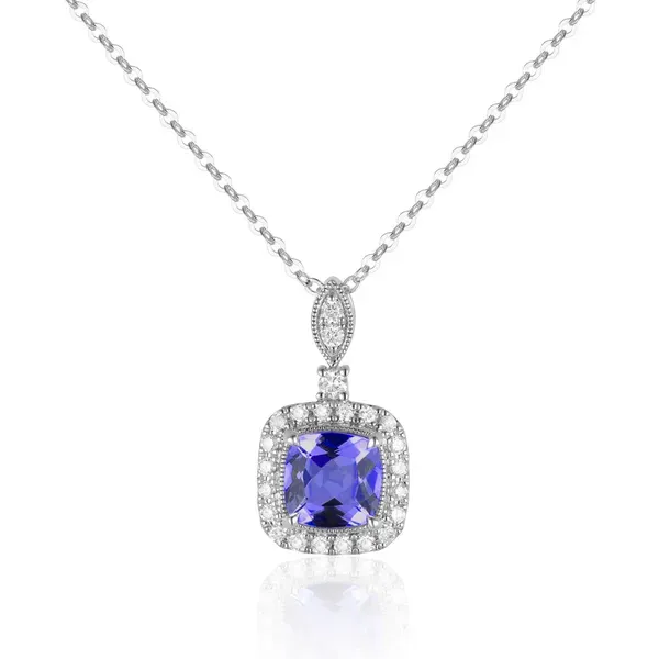Tanzanite Classic Cushion Cut Pendant Rasmussen Jewelers Spanish Fork, UT
