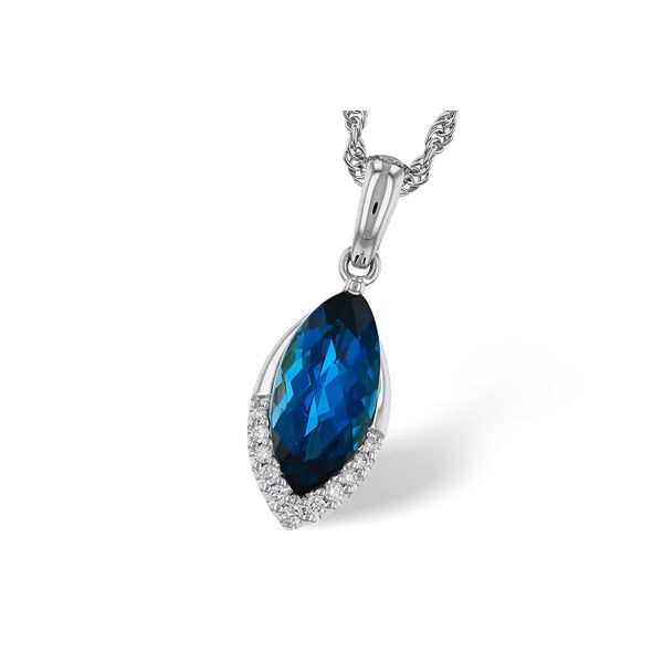 White London Blue Topaz and Diamond Pendant Rasmussen Jewelers Spanish Fork, UT