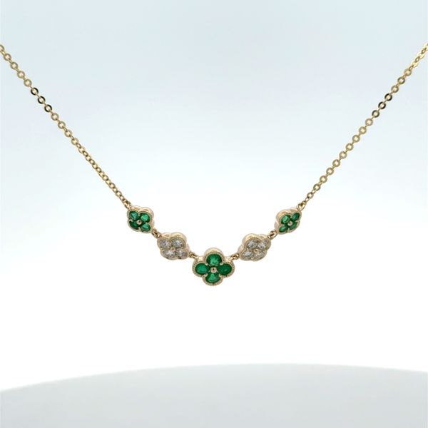 Emerald and Diamond Clover Necklace Rasmussen Jewelers Spanish Fork, UT