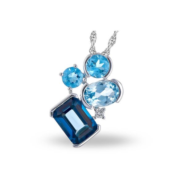 White Blue Topaz and Diamond Necklace Rasmussen Jewelers Spanish Fork, UT