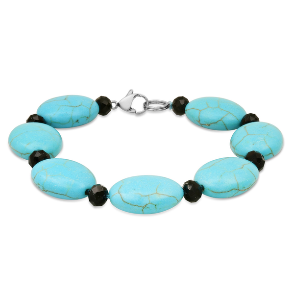 Turquoise & Black Bead Bracelet with Sterling Silver Clasp Rasmussen Jewelers Spanish Fork, UT