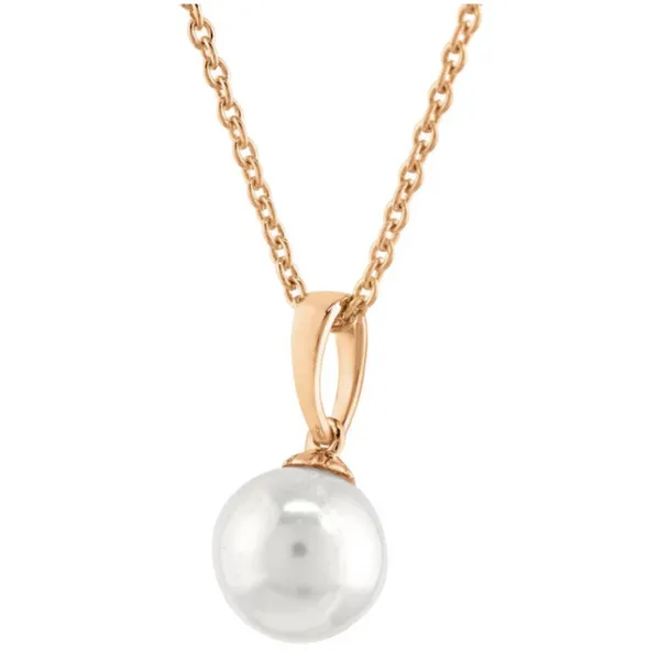 Yellow Gold Solitaire Pearl Pendant Image 2 Rasmussen Jewelers Spanish Fork, UT
