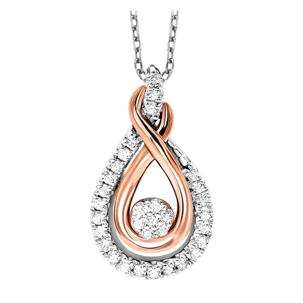 Sterling Silver/Rose Gold Plated Diamond Fashion Pendant Rasmussen Jewelers Spanish Fork, UT