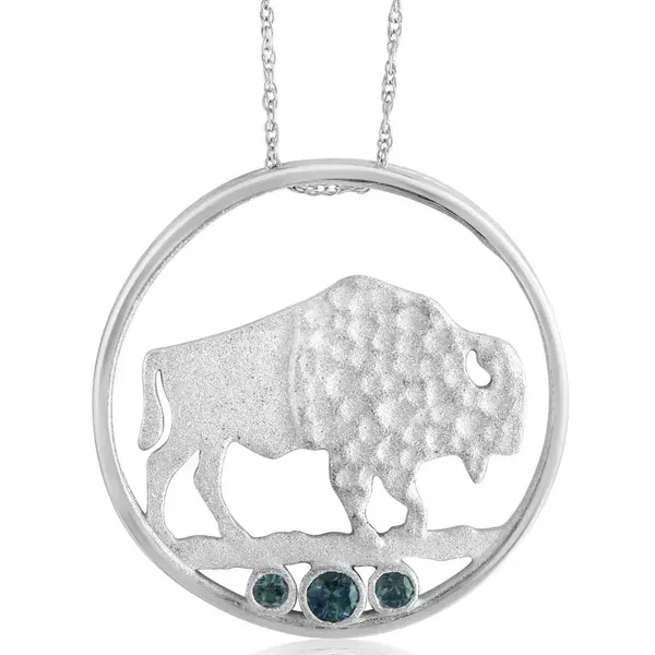 Buffalo Montana Sapphire Pendant (3-Stones) Rasmussen Jewelers Spanish Fork, UT