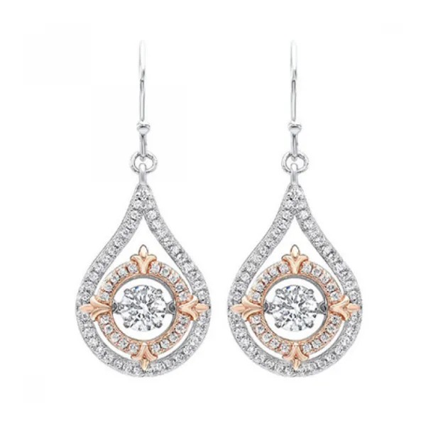 Rose Gold Plated Sterling Silver CZ Fashion Earrings Rasmussen Jewelers Spanish Fork, UT
