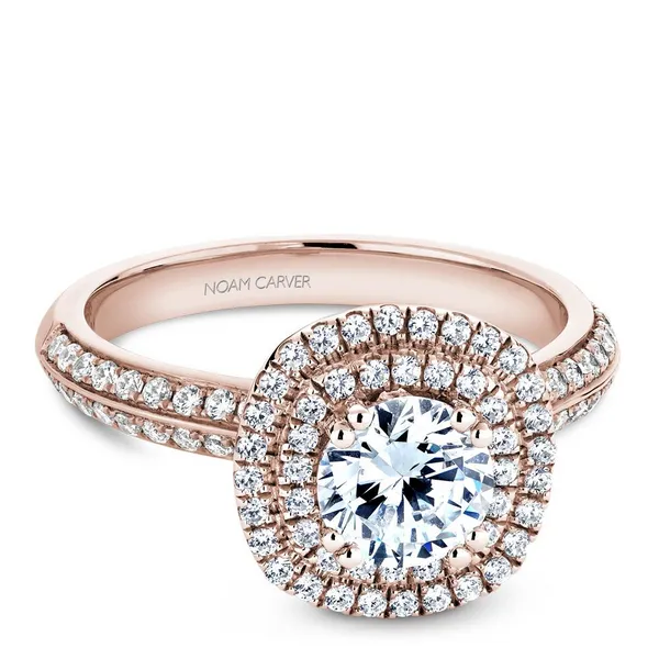 Rose Gold Halo Diamond Ring Redlands Jewelers Redlands, CA