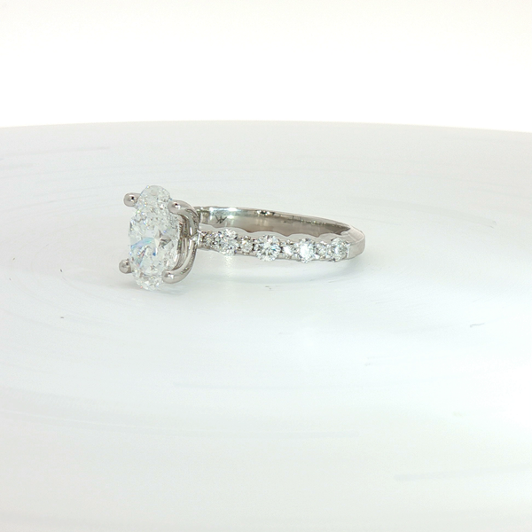 Oval Cut Lab Grown Diamond Engagement Ring Image 2 Redlands Jewelers Redlands, CA