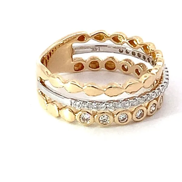 Two-Tone Bezel and Prong Set Diamond Fashion Ring Image 2 Redlands Jewelers Redlands, CA