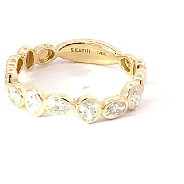 Oval Bezel Set Diamond Band Image 3 Redlands Jewelers Redlands, CA