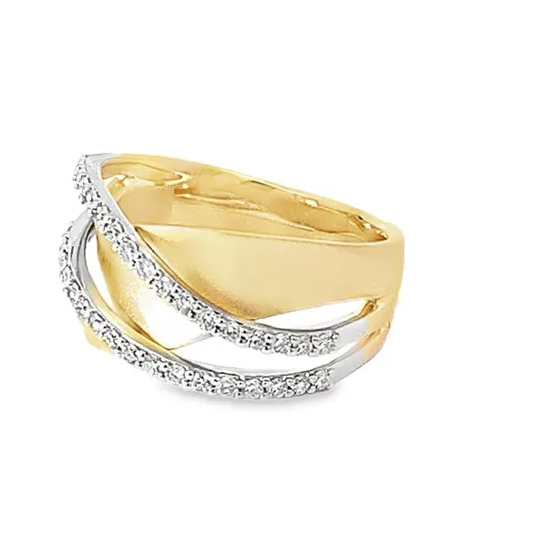Two-Tone Gold Diamond Crossover Ring Image 4 Redlands Jewelers Redlands, CA