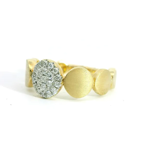 Diamond & Brushed Yellow Gold Ring Image 3 Redlands Jewelers Redlands, CA