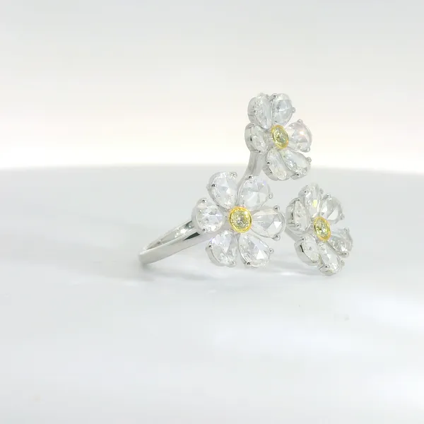 Triple Flower Diamond Ring Image 2 Redlands Jewelers Redlands, CA