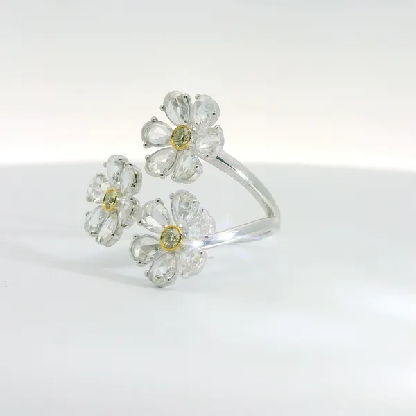 Triple Flower Diamond Ring Image 3 Redlands Jewelers Redlands, CA