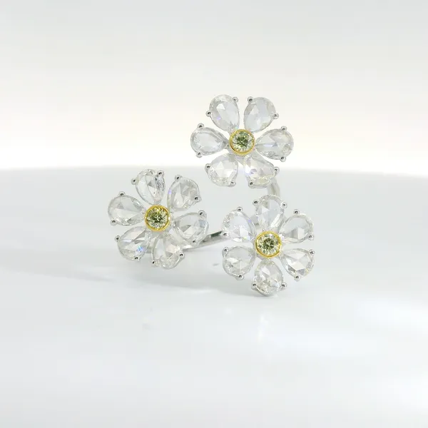 Triple Flower Diamond Ring Redlands Jewelers Redlands, CA