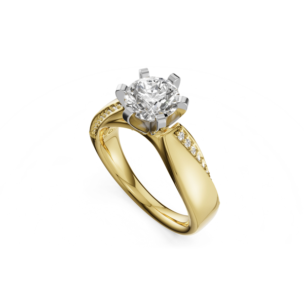 0.12ctw Diamond Semi-Mount Engagement Ring, 14kt Yellow Gold, CZ Center Redlands Jewelers Redlands, CA