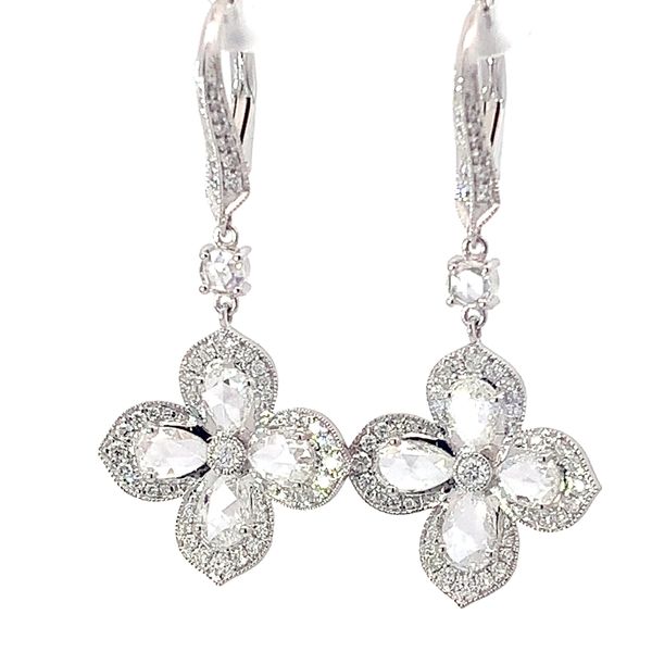 Rose-cut Diamond Dangle Earrings Image 3 Redlands Jewelers Redlands, CA
