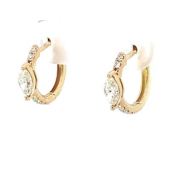 Marquise Diamond Hoop Earrings Image 3 Redlands Jewelers Redlands, CA