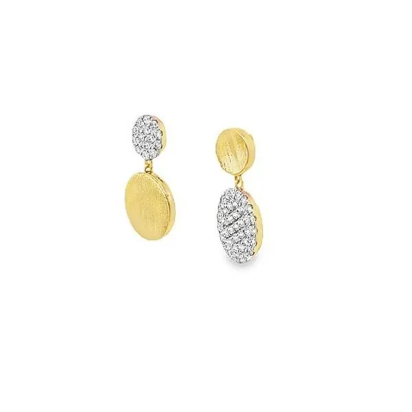 Diamond Brushed Earrings Image 3 Redlands Jewelers Redlands, CA