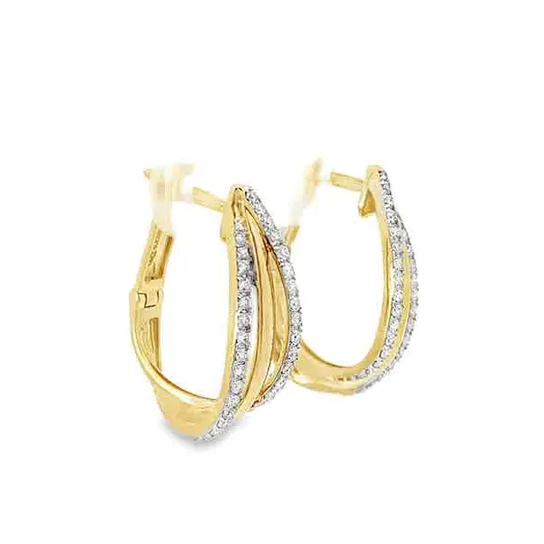 Diamond & Gold Hoop Earrings Image 2 Redlands Jewelers Redlands, CA