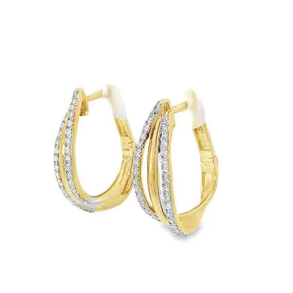 Diamond & Gold Hoop Earrings Image 3 Redlands Jewelers Redlands, CA