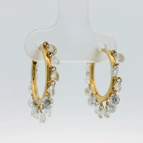 Elegant 18kt Yellow Gold Diamond Hoop Earrings Redlands Jewelers Redlands, CA