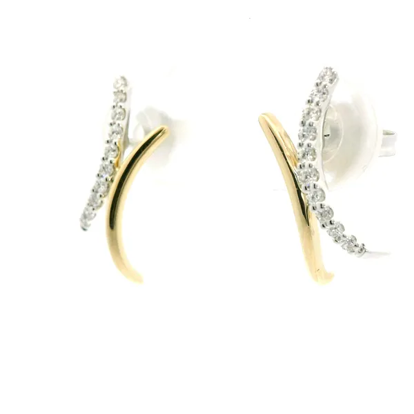 Two-Tone Gold Diamond Earrings Image 4 Redlands Jewelers Redlands, CA