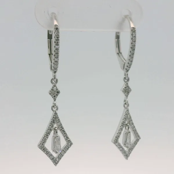 White Gold Diamond Drop Earrings Image 2 Redlands Jewelers Redlands, CA