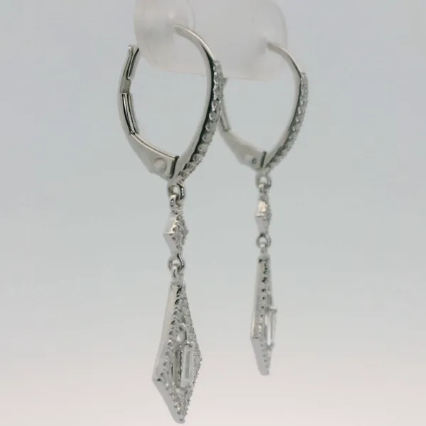 White Gold Diamond Drop Earrings Image 3 Redlands Jewelers Redlands, CA