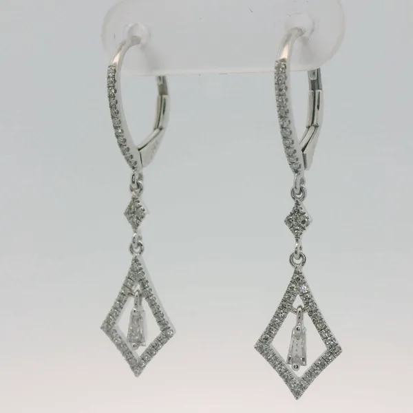 White Gold Diamond Drop Earrings Image 4 Redlands Jewelers Redlands, CA