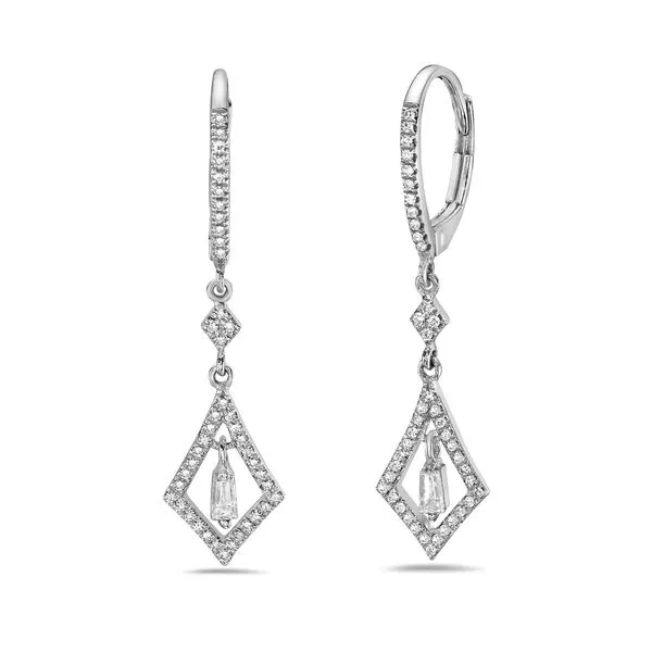 White Gold Diamond Drop Earrings Redlands Jewelers Redlands, CA