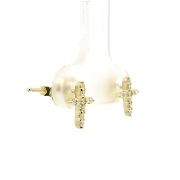Cross Diamond Earrings Image 2 Redlands Jewelers Redlands, CA