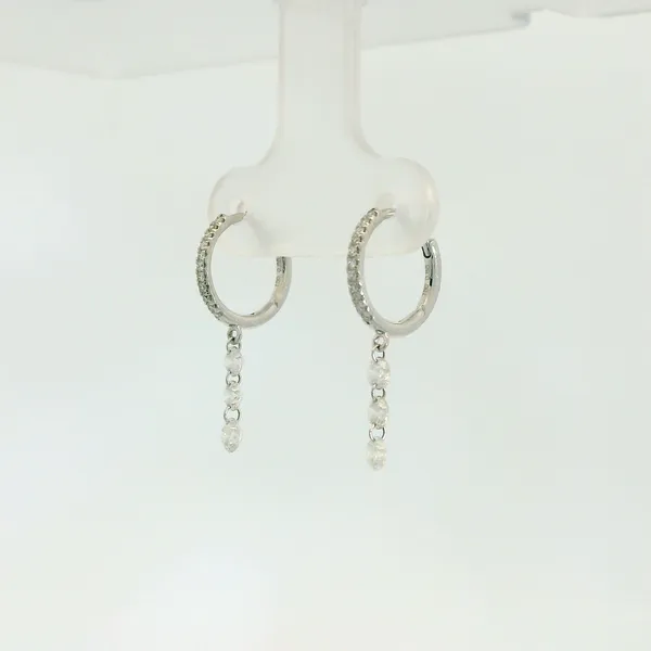 Diamond Huggie Hoop with Dangle Image 3 Redlands Jewelers Redlands, CA
