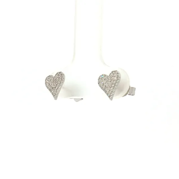 Diamond Heart Stud Earrings Image 2 Redlands Jewelers Redlands, CA