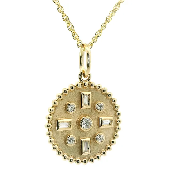Gold Diamond Pendant & Chain Image 3 Redlands Jewelers Redlands, CA