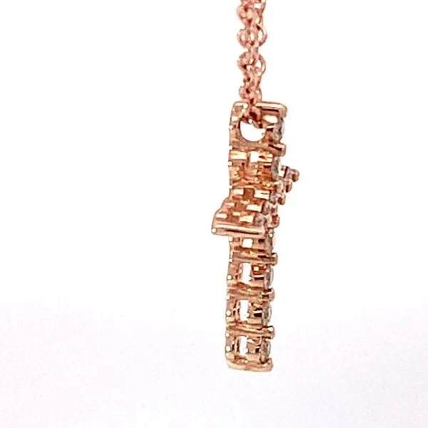 Rose Gold Diamond Cross Pendant & Chain Image 2 Redlands Jewelers Redlands, CA