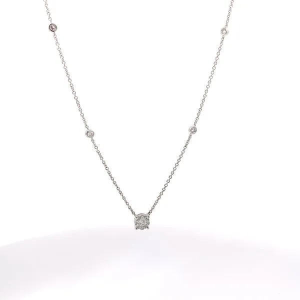 Diamond and Bezel Accent Necklace Image 2 Redlands Jewelers Redlands, CA
