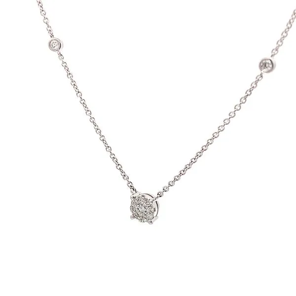 Diamond and Bezel Accent Necklace Image 4 Redlands Jewelers Redlands, CA