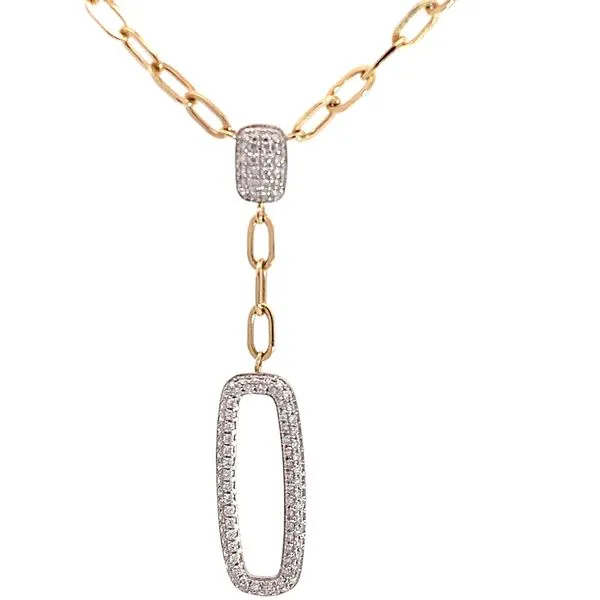 Pave' Diamond Paperclip Necklace Image 3 Redlands Jewelers Redlands, CA