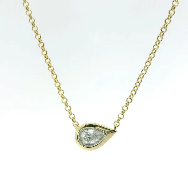 Pear Diamond Teardrop Necklace Image 3 Redlands Jewelers Redlands, CA