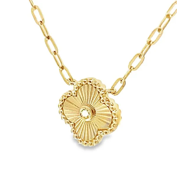 Diamond Clover Necklace Image 3 Redlands Jewelers Redlands, CA