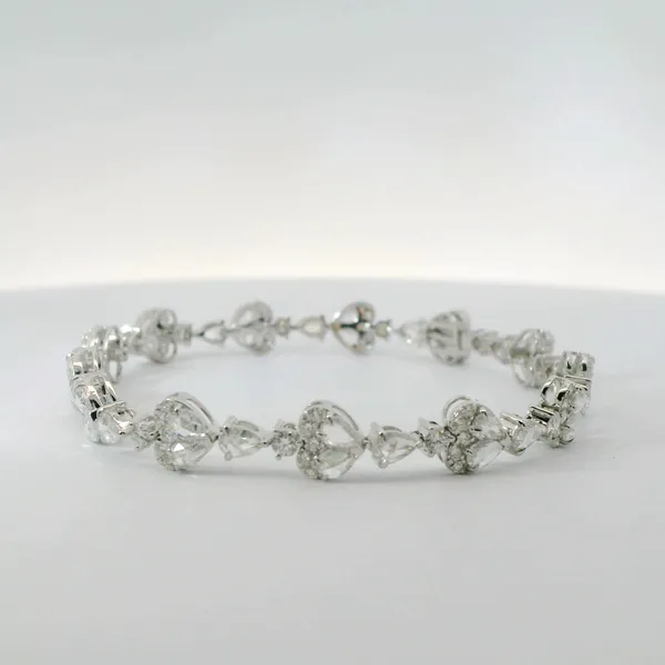 Elegant White Gold Heart Bracelet Image 2 Redlands Jewelers Redlands, CA