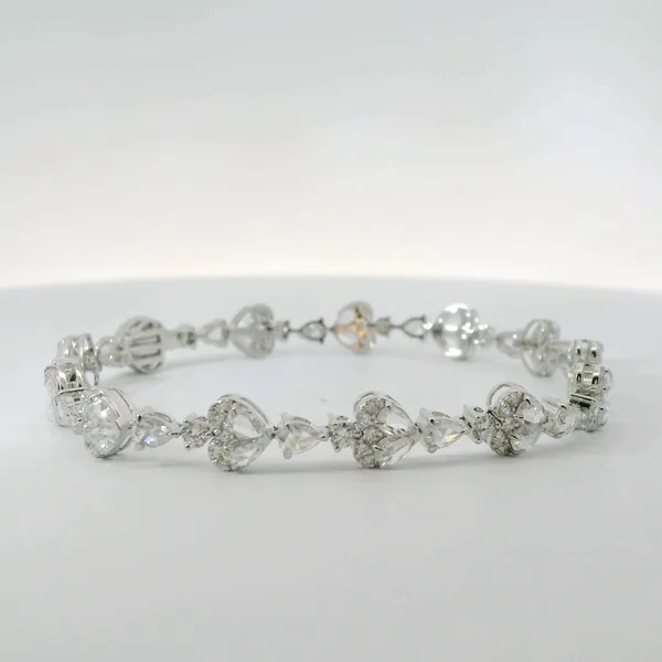 Elegant White Gold Heart Bracelet Image 3 Redlands Jewelers Redlands, CA