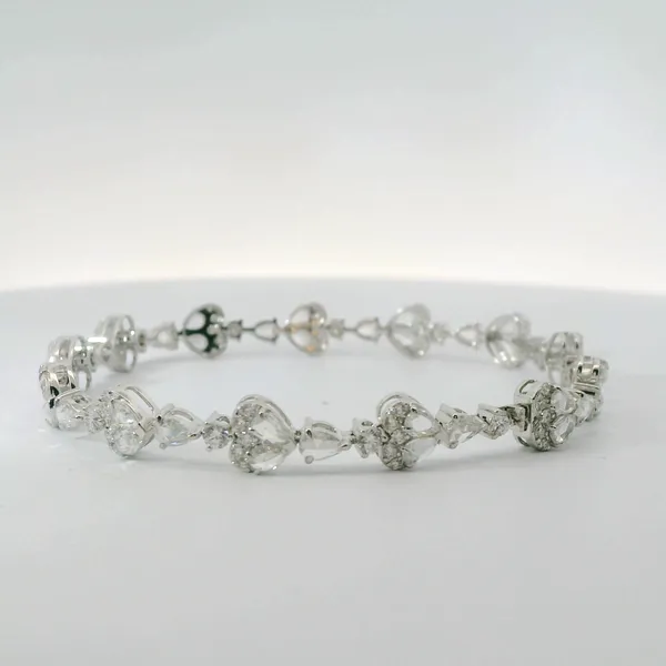Elegant White Gold Heart Bracelet Image 4 Redlands Jewelers Redlands, CA