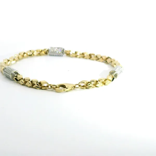 Two-Tone Diamond Link Bracelet Image 3 Redlands Jewelers Redlands, CA