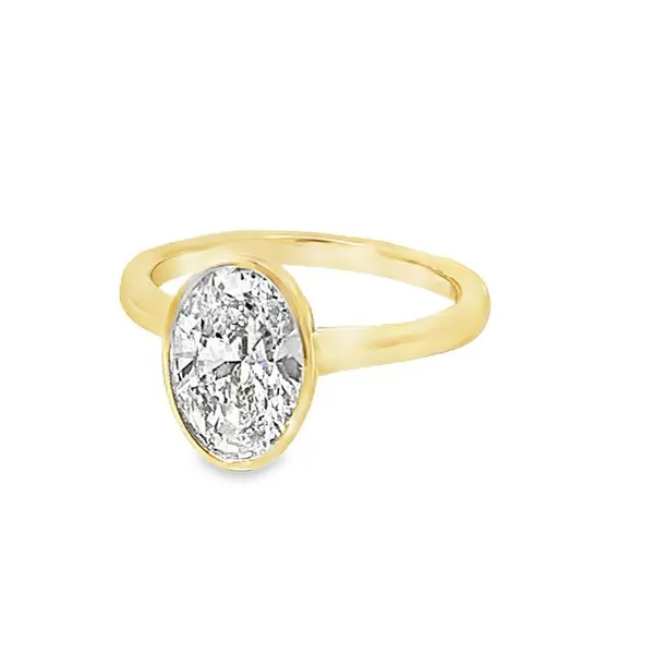 Bezel set Oval Lab Grown Diamond Ring Image 3 Redlands Jewelers Redlands, CA
