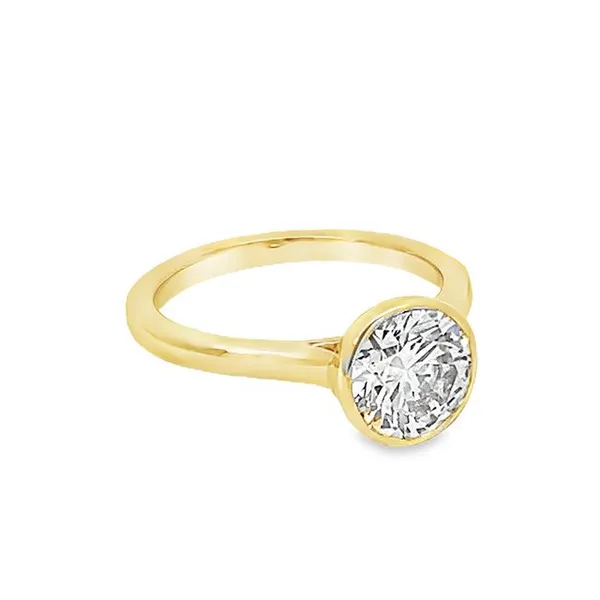 Bezel Set Round Lab Grown Diamond Ring Redlands Jewelers Redlands, CA